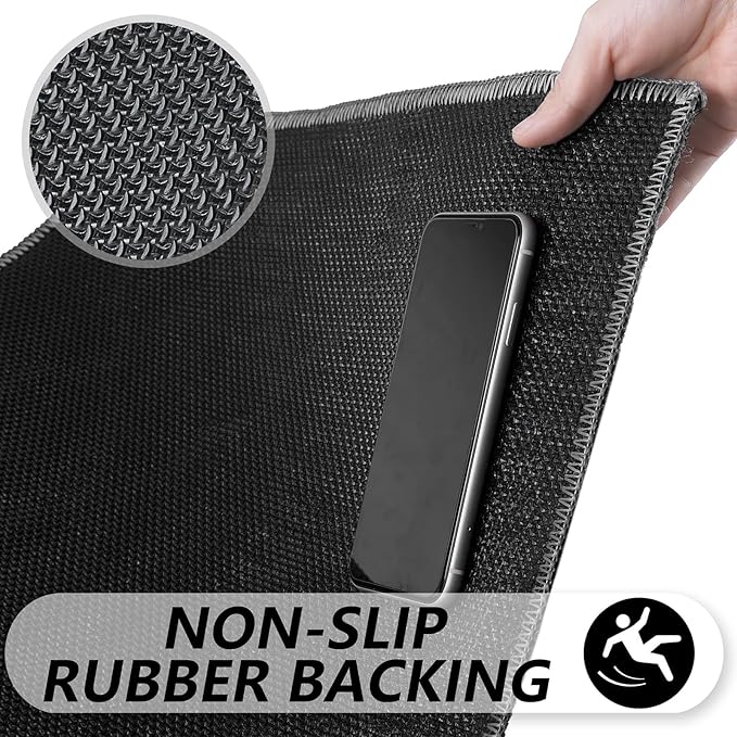 Timo Black and White Outdoor Rug,20"x32" Front Porch Rug Absorbent Rubber Backed Non Slip Striped Rug Machine Washable Indoor/Outdoor Area Rug Front Door Floor Mat for Farmhouse/Living Room/Entryway