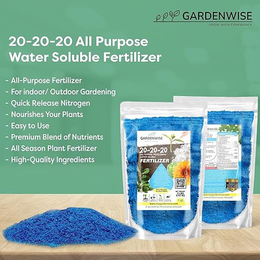 20-20-20 Water-Soluble Fertilizer β Powder for Liquid Plant Food for Indoor & Outdoor Plants, Orchids, Vegetables, Lawns, Flowers β 20 20 20 Fertilizer (20 QUARTS)