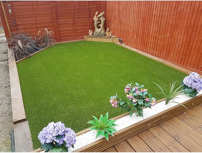 GL Artificial Grass Mat Square Shape, Realistic Synthetic Grass Indoor Outdoor Rug, Garden Lawn Landscape for Pets,Fake Faux Grass Rug with Drainage Holes 11FT X 11FT(121 Square FT)