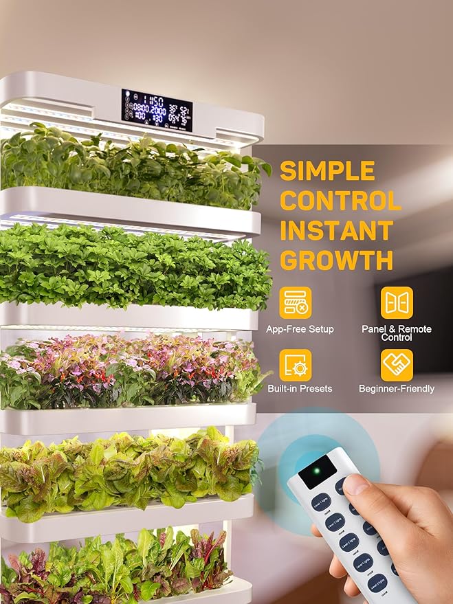 Large Hydroponics Growing System, 148-Pod Vertical Indoor Garden, Hydroponic Tower with Full-Spectrum Grow Lights, Ultra-Quiet Pump, Dual Water Tanks, 30-Day Self-Managed for Home & Commercial