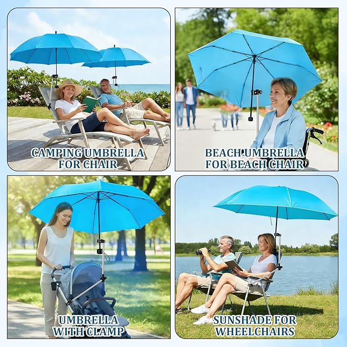 4 Pack Pool Shade Umbrella with Adjustable Clamp 38.6'' Above Ground Pool Sunshade Patio Umbrella for Garden Backyard Beach Chairs Camping Strollers Golf Carts Outdoor Sunshade Accessories