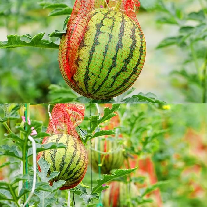 Iceyyyy 200 Pack Watermelon Nets,Hanging Watermelon Nets Bags Mesh,Reusable Melon Hammocks Cradles for Honeydew Melon,Cucumbers,Garden Growing
