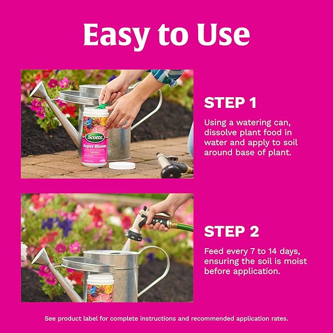 Scotts Super Bloom Water Soluble Plant Food, 2 lb - NPK 12-55-6 - Fertilizer for Outdoor Flowers, Fruiting Plants, Containers and Bed Areas - Feeds Plants Instantly