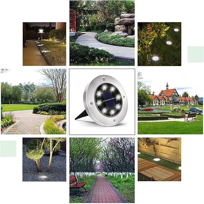 INCX Solar Lights Outdoor Waterproof, 24 Pack Solar Light for Outside, Garden Lights Landscape Lighting for Patio Pathway Lawn Yard Deck Driveway Walkway, Cold White
