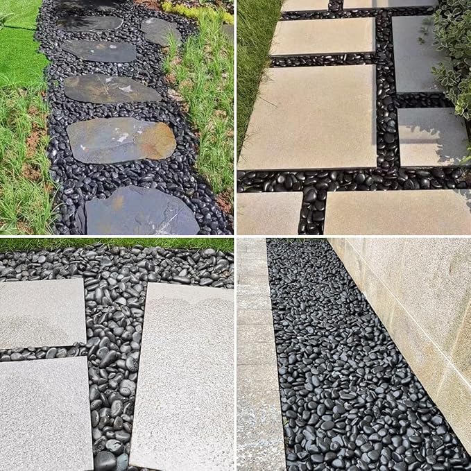 Natural Black River Rocks - 2-3 inch 5LB High Polished Decorative Pebbles, Black Stones for Landscaping, Natural River Rocks for Outdoor Décor, Polished Pebbles for Plants.