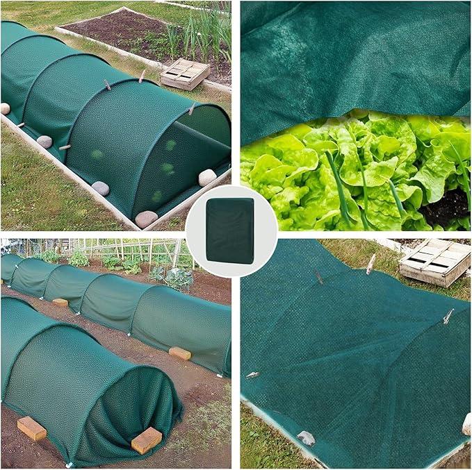 Plant Covers Freeze Protection 6.5x16.4 FT 1.2oz/yd² Green Frost Cloth Blankets for Outdoor Plants in Winter, Floating Row Cover for Vegetable Garden