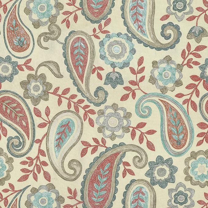 LVTXIII Outdoor Chair Cushions 19"x19"x2" Pack of 2, Water-Repellent Square Corner Memory Foam Seat Cushions with Ties for Garden Patio Furniture,Paisley Vintage