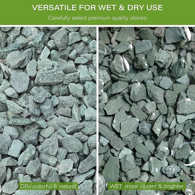 NUPICK 3lb Green Zeolite for Plants, 3/8" Natural Succulent Potting Soil Amendments, Decorative Gravel for Cactus, Bonsai Gritty Rock, Pebbles Pumice for Vase Fillers, Top Dressing