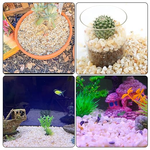 18lb Aquarium Gravel for Plants,1/5 Inch Natural Decorative River Rocks for Succulent and Cactus Landscaping, Natural Small Rocks for Fish Tanks, Vases & Terrariums