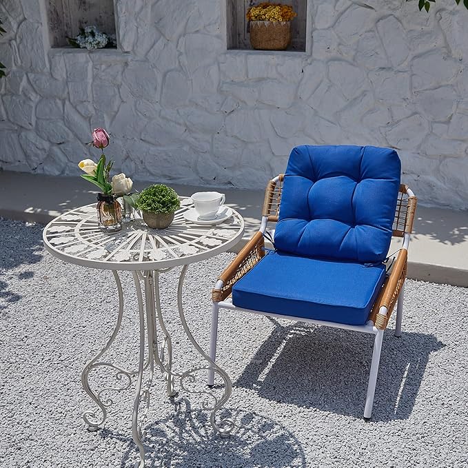 JMGBird Seat/Back Outdoor Chair Cushion Tufted Pillow, Deep Seat Cushion Set 22"x22", Outdoor Cushion for Patio Furniture