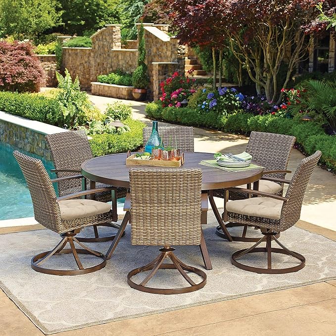 RACE LEAF 4 Pack 17x17 Inch Patio Chair Cushions, Thickened Seat Cushions Waterproof Stain Resistant with Non-Slip Ties (Khaki)