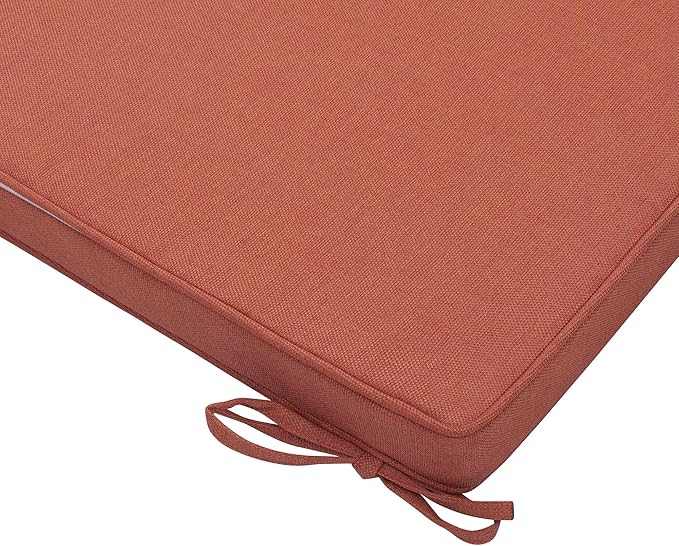 Magpie Fabrics Indoor Outdoor Waterproof Square Chair Cushion, 18" x 18" x 2.5", 2 Pack, Water Resistant Seat Cushions, for Patio Garden Office, Coral