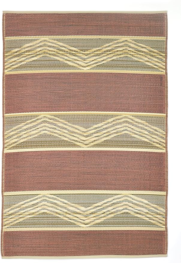 Fab Habitat Outdoor Rug - Waterproof, Fade Resistant, Crease-Free - Premium Recycled Plastic - Tribal Boho - Large Patio, Deck, Sunroom, Camping, RV - Lagos - Sand & Coral - 6 x 9 ft