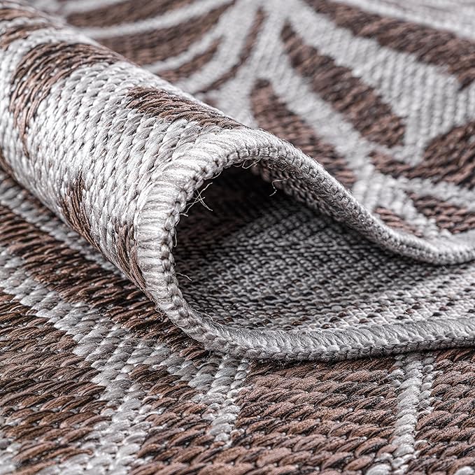 Keen Home Design Terrace Outdoor Throw Rug - 36"x60" Washable Indoor/Outdoor Rug for Patio, Kitchen, Balcony, Beach, Garden, Deck and Porch, Size: 3' x 5', Rainforest Beige 363