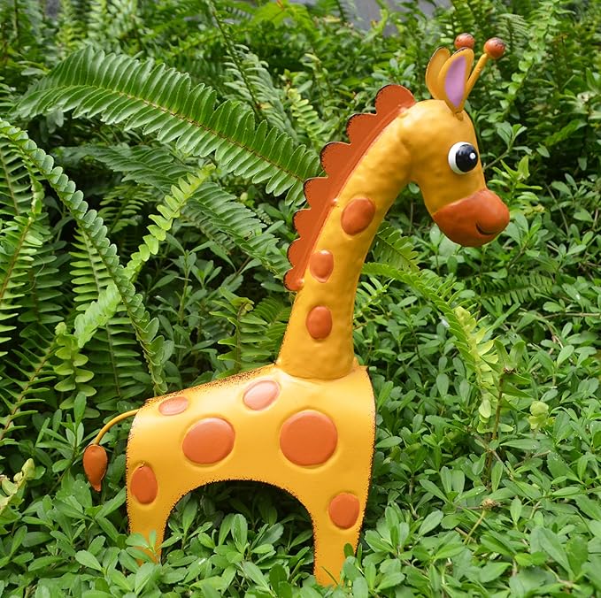 GIFTME 5 Metal Giraffe Garden Decor Outdoor Yard Decor for Patio, Flower Bed, or Indoor Shelf,Whimsical Safari-Inspired Outdoor Decor Accent