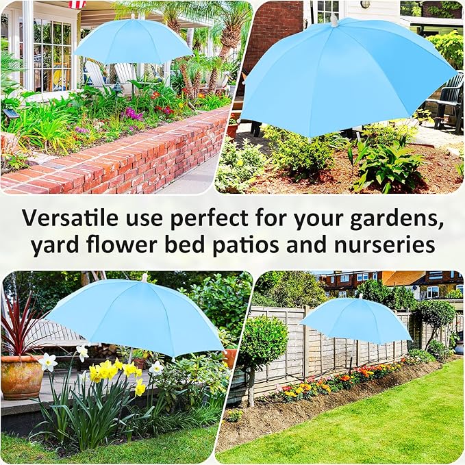 Plant Umbrellas for Outdoor Plants 24.8 Inch Garden Shade Cover Sun Protection Umbrella Space Saving Garden Umbrella Shade Canopy for Potted Plants Bed Flower Pot