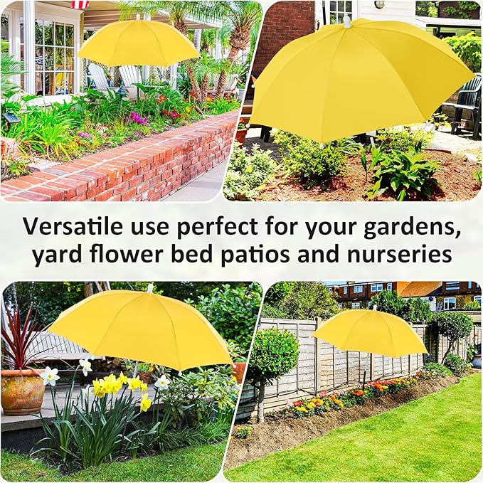 Plant Umbrellas for Outdoor Plants 24.8 Inch Garden Shade Cover Sun Protection Umbrella Space Saving Garden Umbrella Shade Canopy for Potted Plants Bed Flower Pot