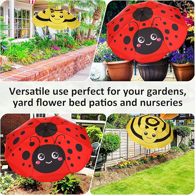 24. 5 Inch Plant Umbrellas for Outdoor Plants Garden Umbrella Shade for Potted Plant, Garden Bed Flower Pot Provide Shade to defend Blazing Sun