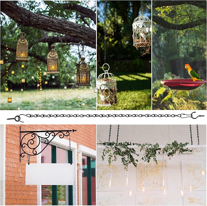 VRSS Hanging Chains for Hanging Planter Basket Bird Feeder Lanterns Ornaments Wind Chimes Billboards DIY Crafts (9.5 inch 6pcs)