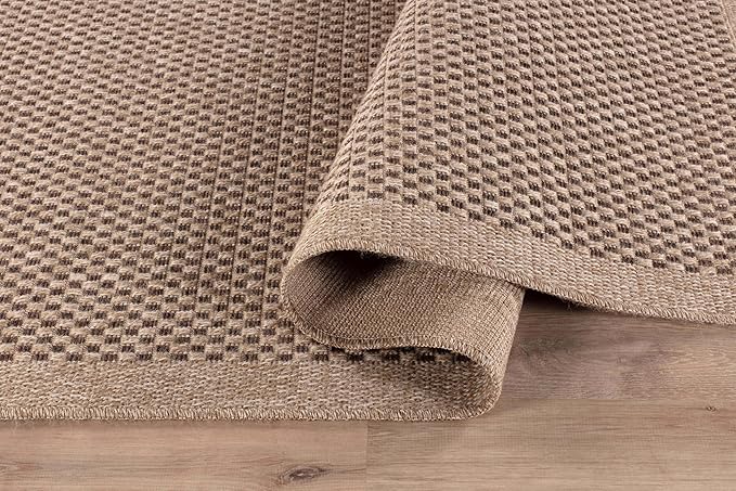 CAMILSON Easy Jute Rug 2x3, Indoor Outdoor Natural Color Fiber Area Rugs for Living Room and Kitchen Rug, Sisal Boho Woven Design, Easy-Cleaning, Washable Outside Carpet Alfombras (2 x 3)
