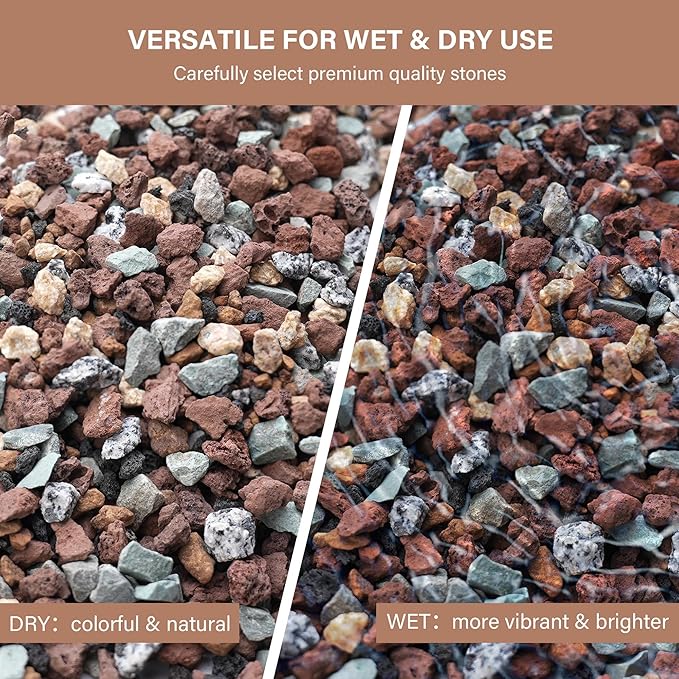 NUPICK 12lb Mix Horticultural Lava Rocks for Plants, 3/8" Colorful Succulent Potting Soil Amendments, Decorative Gravel for Cactus, Bonsai Gritty Rock, Pebbles Pumice for Vase Fillers, Top Dressing