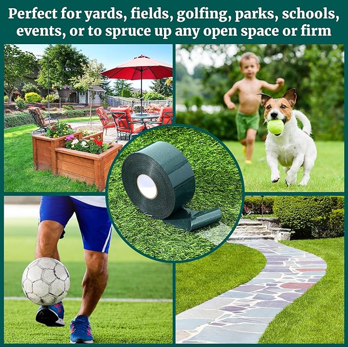 1 Roll 2 in x 33 ft Double Sided Turf Tape for Artificial Grass Rug Self Adhesive Artificial Turf Tape for Lawn Garden Carpet Connecting Outdoor Carpet