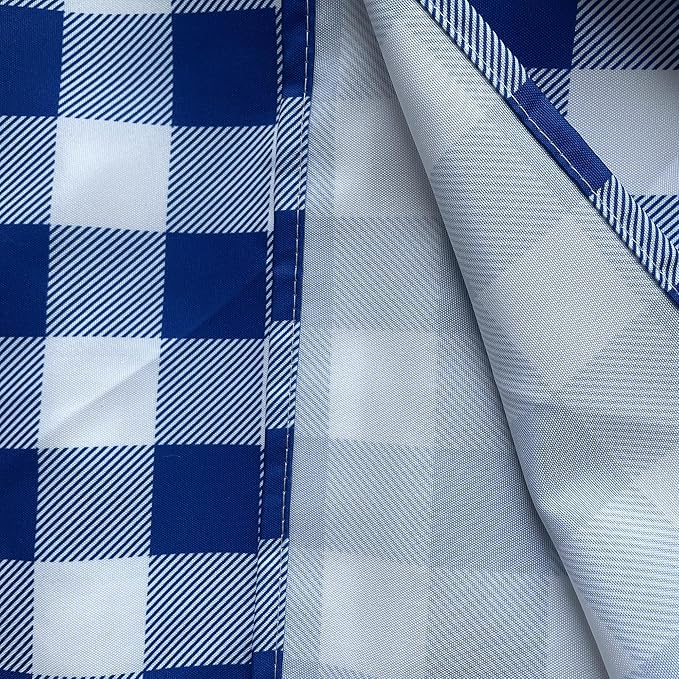 Classic Gingham Tablecloth Fabric - Oblong 58x120 Water Resistant Chequered Pattern Table Cloth for Indoor/Outdoor Use - Tabletop Cover for Birthday, Picnics, Gardens, and Parties