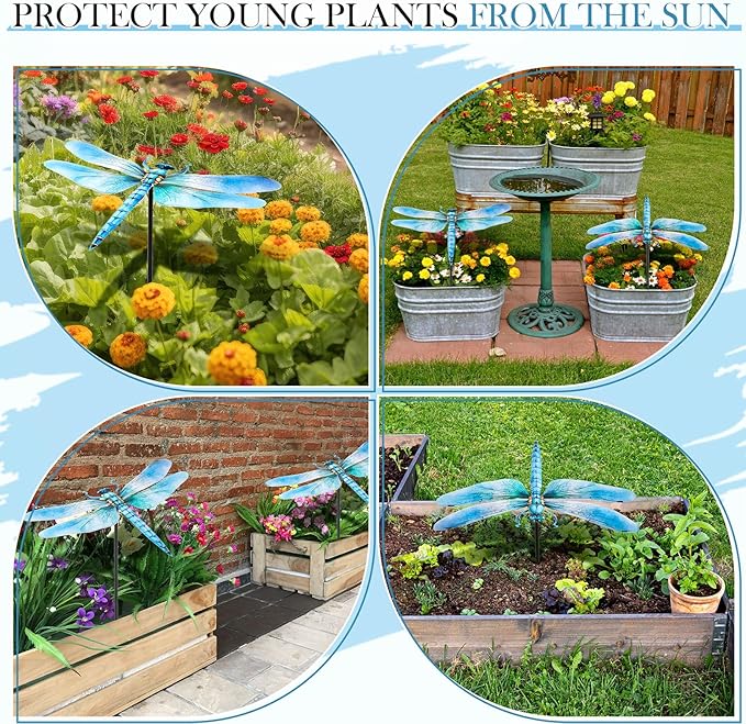Small Metal Plant Umbrella for Outdoor Bee Garden Decor Umbrella Plants Shade Cover Sunshade Disk Outdoor for Potted Live Decor