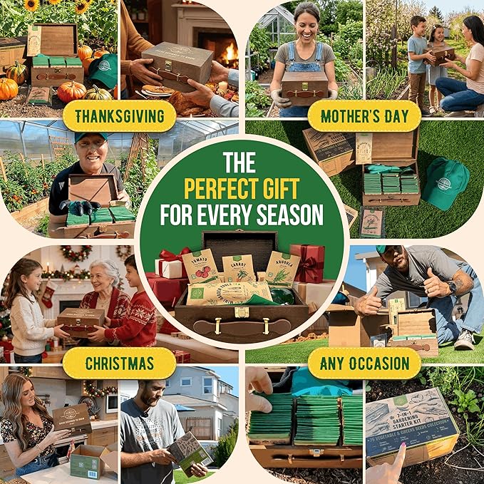 75 Medicinal & Tea Herb Seeds Variety Pack, Garden Seed Starter Kit - Over 47,380 Non-GMO Heirloom Seeds for Planting Herbs and Vegetables, Seed Box with Gardening Supplies, Gardening Gifts