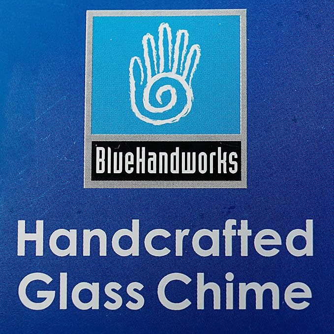 Blue Handworks Sea Glass and Driftwood Chime - Sandblasted Glass and Found Wood Hand Crafted Wind Chime