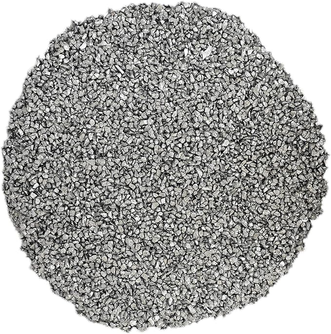 Set of 2 Bags of Silver Crushed Glass - Roughly 4lbs - Decorative Stones Perfect For Aquariums, Vase Fillers, Table Scatter, Scrapbooking and Much More! Beautiful Gems! (Panacea Silver Crushed Glass)