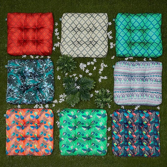 Duck Covers Water-Resistant Indoor/Outdoor Seat Cushions, 19 x 19 x 5 Inch, 2 Pack, Lilac Festival, Outdoor Patio Cushions