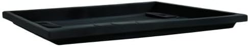 The HC Companies Venetian Rectangular Plant Tray - Lightweight Plastic Plant Saucer - Plant Drip Trays for Drainage - UV Resistant Pot Saucer for Indoor & Outdoor Use (23.5" Black, Pack of 1)
