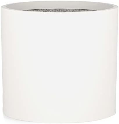 Fox & Fern 14.6 Inch Extra Large Planter — Premium Lightweight Fiberstone Matte White Plant Pot with Drainage Plug - Big Planter for Indoor & Outdoor Use - Weather Resistant & UV Resistant