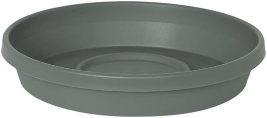 Bloem Terra Resin Saucer Tray: 4.75" Bottom Width - Basil Green - Matte, Durable, Ribbed Bottom, Indoor and Outdoor, Fits 6" Terra Pots