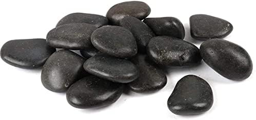 Set of Decorative Stones Perfect for Aquariums, Vase Fillers, Table Scatter, Scrapbooking and Much More! Beautiful Gems! (Black River Stones)