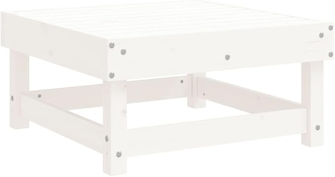 Garden Lounge Set White Solid Pinewood 7 Piece Set Modular Garden Seating Ensemble for Pond Backyard