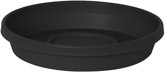 Bloem Terra Resin Saucer Tray: 4.75" Bottom Width - Black - Matte, Durable, Ribbed Bottom, Indoor and Outdoor, Fits 6" Terra Pots