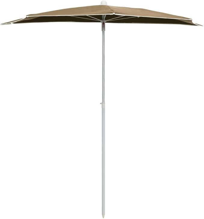 Garden Half Parasol with Pole,Sun Shade Umbrella,Outdoor Umbrellas,Patio Umbrella,Table Umbrella,Picnic Umbrella,for Patios,Gardens,Balconies,Decks, 70.9"x35.4" Sand