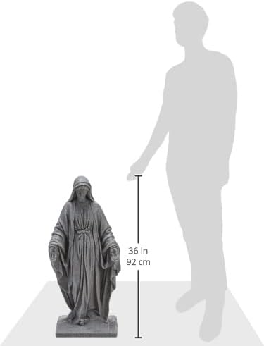 EMSCO Group Virgin Mary Statue – Natural Appearance – Made of Resin – Lightweight – 34” Height