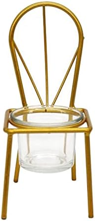 Iron Chair Candle Holder Gold Chair Shape Design Tea Light Candle Holder Mini Flower Planter Home Decor or Tabletop Candlestick Stand
