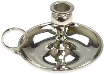 CircuitOffice Old Fashion Nickel Chime Candle Holder for 1/2" Diameter Chime Candle with Finger Ring, for Candle Burning, Decoration, Wicca, Altars, Home Decoration and Gift