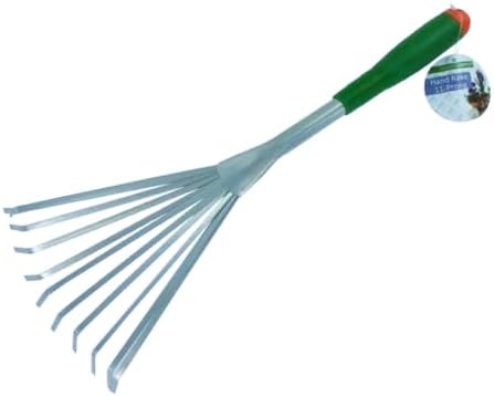 Handheld Garden Tool – Metal Leaf & Soil Cleaner with Comfort Grip, 16.5" Long Mini Yard Accessory for Shrubs, Beds & Lawn Care