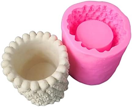 Skull Succulent Flower Pot Silicone Mold Concrete Planter Vase Cement Mold Plaster Epoxy Resin Pen Brush/Candle Holder Polymer Clay Mould (B)