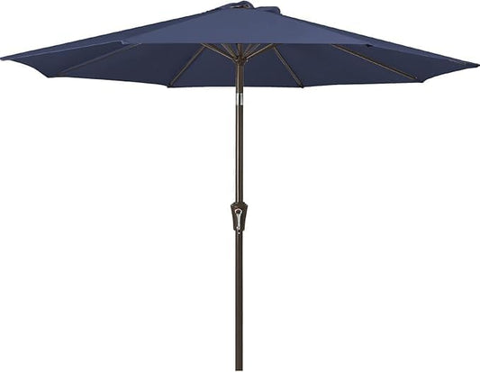 JEAREY 9FT Outdoor Patio Umbrella Outdoor Table Umbrella with Push Button Tilt and Crank, Market Umbrella 8 Sturdy Ribs UV Protection Waterproof for Garden, Deck, Backyard, Pool (Purplish Blue)