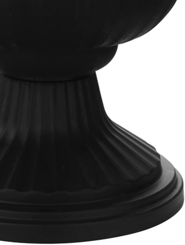 Southern Patio Large 14 Inch Outdoor Home Lightweight Resin Utopian Urn Flower Planter Pot for Entryways and Backyard Patios, Black