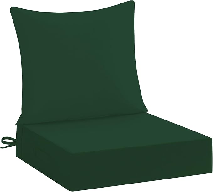 downluxe 24x24 Outdoor Chair Cushions, Waterproof Fade Resistant Patio Furniture Cushions with Handle & Removable Cover, Deep Seat Outdoor Cushions for Sofa, Couch and Patio Chairs, Forest Green
