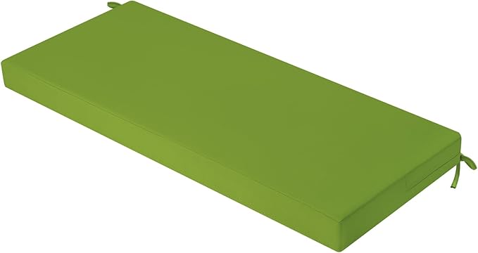 idee-home Outdoor Bench Cushion Waterproof, Bench Cushions for Outdoor Furniture, Patio Porch Swing Replacement Seat Pad with Ties for Garden Backyard, 59 x 18 Inch Green