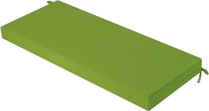 idee-home Outdoor Bench Cushion Waterproof, Bench Cushions for Outdoor Furniture, Patio Porch Swing Replacement Seat Pad with Ties for Garden Backyard, 42 x 18 Inch Green