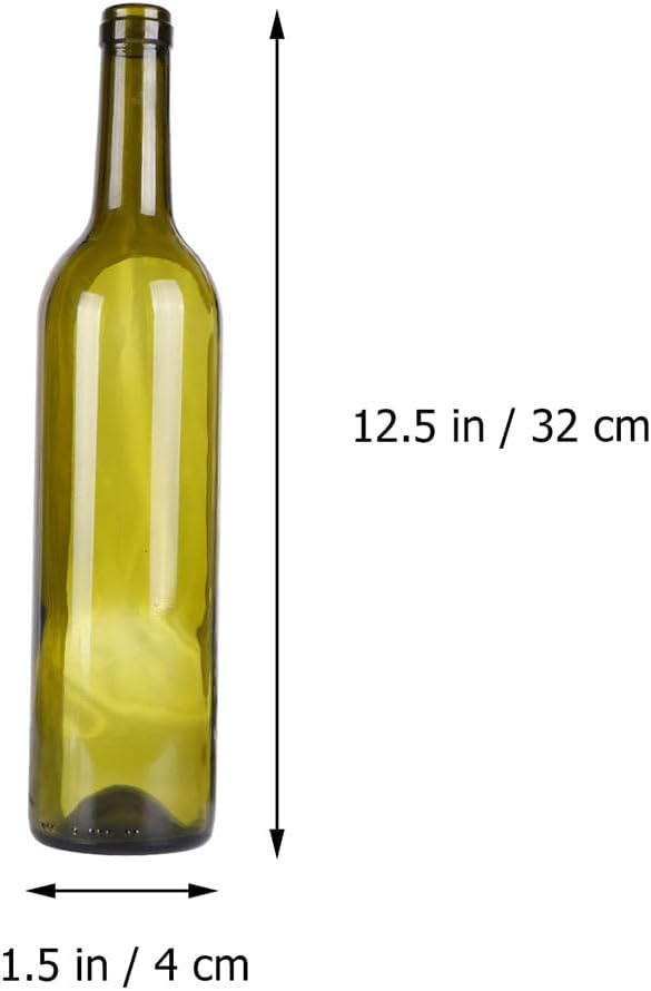DOITOOL Glass Candle Holder Decorative Bottle 12.59In Cut Wine Bottle Vase Planter for Succulents Dried Flowers Table Centerpiece